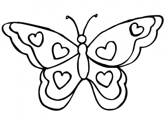 Coloriage Papillon En Coeurs Dessin Gratuit à Imprimer