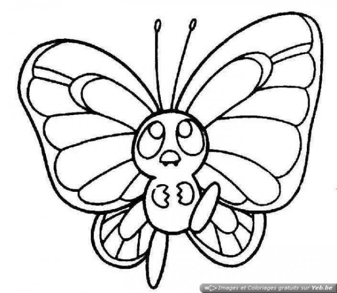 Coloriage Petit Papillon Mignon Dessin Gratuit à Imprimer