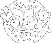 Coloriage Magnolia &agrave; motif en &eacute;toiles