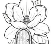 Coloriage Porte s'ouvre dans le Magnolia