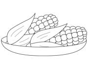 Coloriage et dessins gratuit Duo de ma&iuml;s sur une assiette à imprimer