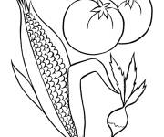 Coloriage Ma&iuml;s avec des tomates