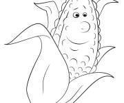 Coloriage Ma&iuml;s avec visage de film animation