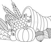 Coloriage Ma&iuml;s, cr&eacute;ales carottes et citrouilles de Halloween