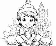 Coloriage Ma&iuml;s d'automne