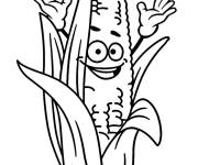 Coloriage Ma&iuml;s drole levant ses mains