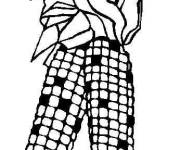 Coloriage Ma&iuml;s en noir et blanc &agrave; manger