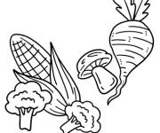 Coloriage Ma&iuml;s et l&eacute;gumes imprimable