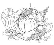 Coloriage Ma&iuml;s et les l&eacute;gumes de Halloween