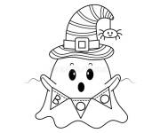 Coloriage Ma&iuml;s kawaii se d&eacute;guise pour le Halloween