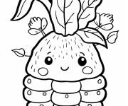 Coloriage Ma&iuml;s mignon kawaii pour enfants
