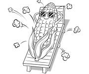 Coloriage Ma&iuml;s sur chaise long