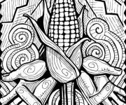 Coloriage Ma&iuml;s zentangle