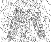 Coloriage Paysage de Ma&iuml;s num&eacute;rot&eacute;