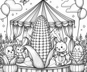 Coloriage Plante de Ma&iuml;s dans le cirque