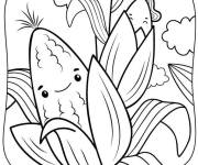 Coloriage Sc&egrave;ne de Ma&iuml;s de cartoon