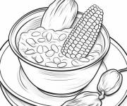 Coloriage Soupe de ma&iuml;s