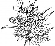 Coloriage Bouquet de fleur Marguerite