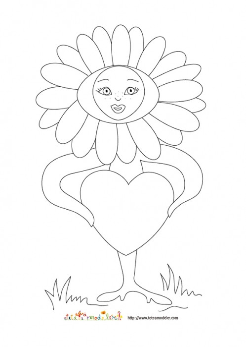 Coloriage et dessins gratuits Marguerite porte un coeur à imprimer