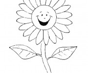Coloriage et dessins gratuit Marguerite souriante à imprimer