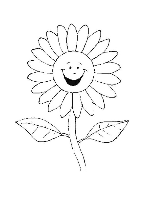 Coloriage et dessins gratuits Marguerite souriante à imprimer