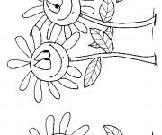 Coloriage Marguerites en bon humeur