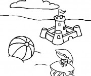 Coloriage ch&acirc;teau de plage