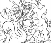 Coloriage Ducks plongeurs dans la Mer