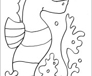 Coloriage Hippocampe stylisé