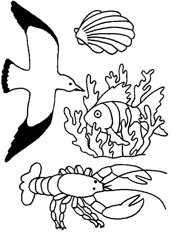 Coloriage et dessins gratuits Les animaux de Mer facile à imprimer