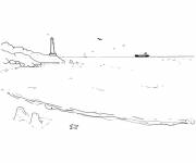 Coloriage et dessins gratuit Phare à bateau à imprimer