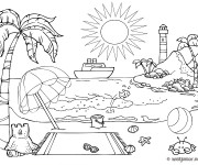 Coloriage Plage en été