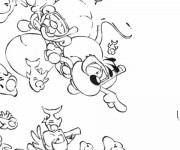 Coloriage Poissons de Mer et Plongeurs humoristique
