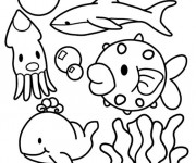 Coloriage Poissons sous la Mer