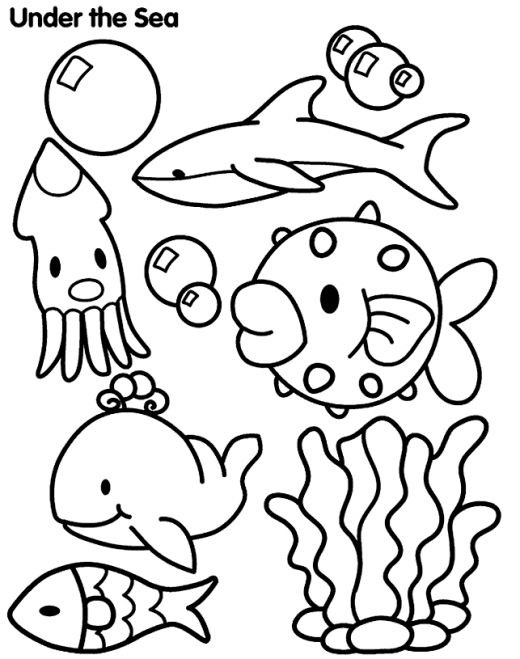 Coloriage et dessins gratuits Poissons sous la Mer à imprimer