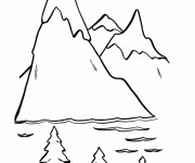 Coloriage cha&icirc;ne montagneuse facile