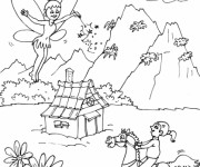 Coloriage Montagne magique