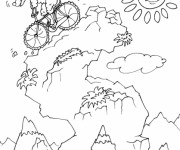 Coloriage Mouflon sur bicyclette