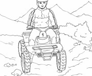 Coloriage Quad dans la Montagne