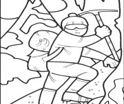 Coloriage Un Grimpeur qui escalade