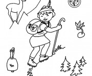 Coloriage et dessins gratuit Un petit garçon dans la Montagne à imprimer