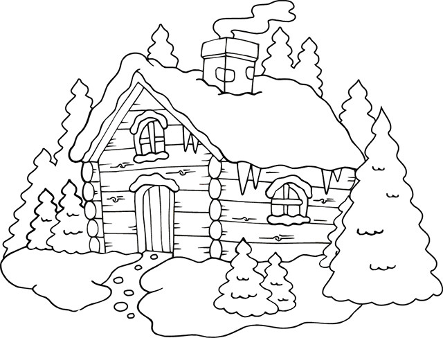 Coloriage et dessins gratuits Une maison dans la Montagne à imprimer