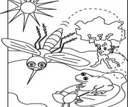 Coloriage Moustique et la Grenouille