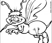 Coloriage Moustique rigolo avec ses longues antennes