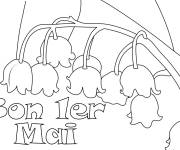 Coloriage 1er Mai avec Muguet