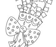 Coloriage Bouquet de fleurs muguet en forme de n&oelig;ud