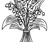 Coloriage Bouquet de fleurs Muguet facile