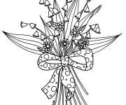 Coloriage Bouquet fleurs de muguet brin