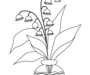 Coloriage Fleurs Muguet dans une vase