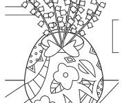 Coloriage Illustration de beaux muguet dans une vase